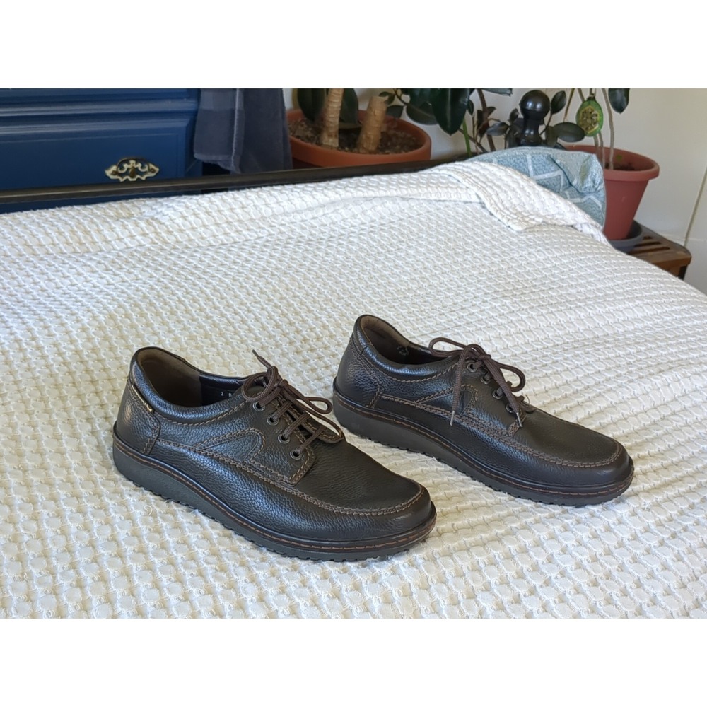 Mephisto Air Jet Grain Leather Oxford Sneakers Lace Up Size 10 Chocolate Brown